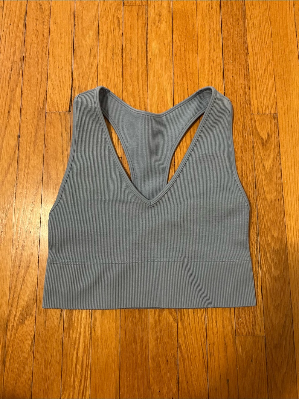 Gilly Hicks Ribbed Racerback Crop Tank - Light Blue